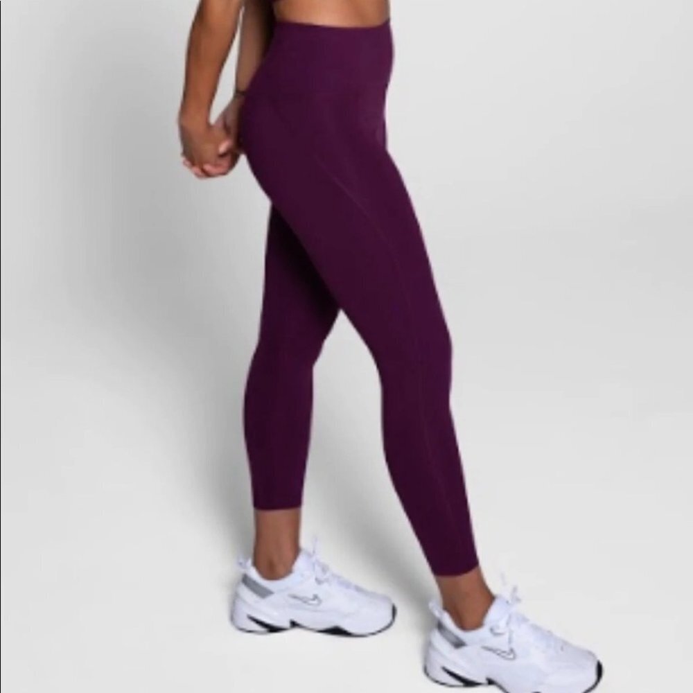 Girlfriend Collective size Large Purple High Rise Compression Leggings